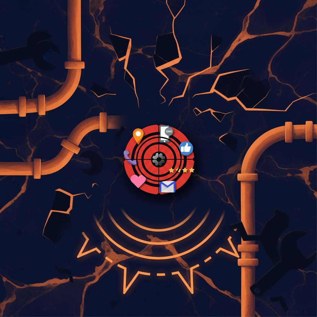 Cover illustration for Optimizing mobile chat stability for plumbing companies, a plumbing companies build write-up